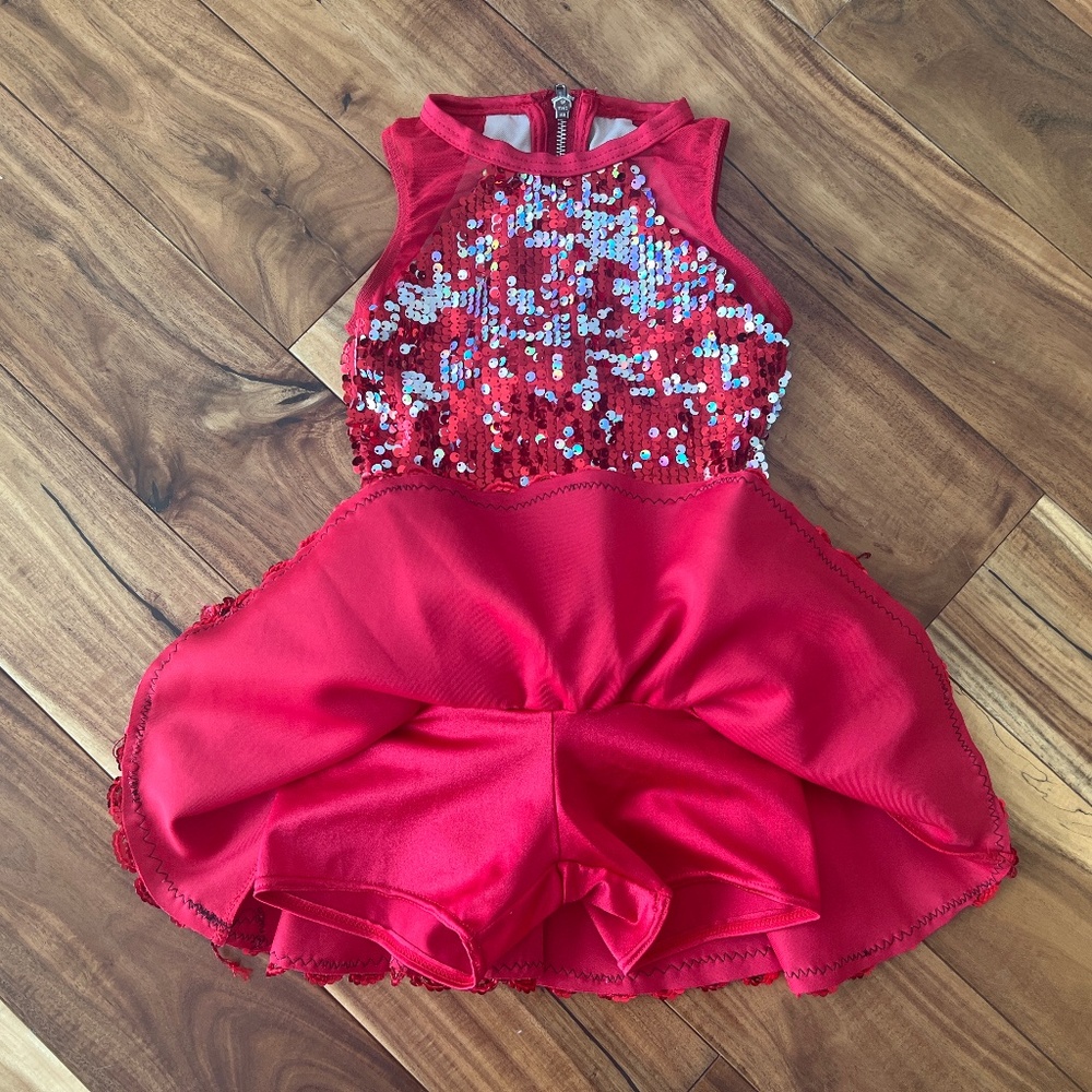 Weissman Sparkling Red Kids Dance Costume - Picture 3 of 16